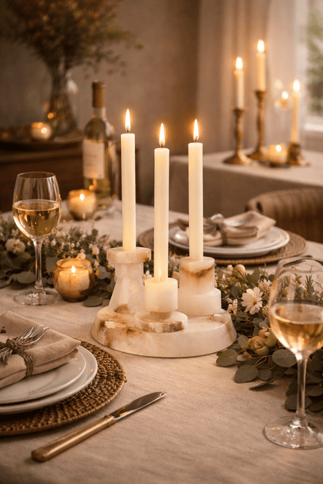 Lithia Tier Marble Candle Holder Vakkerlight