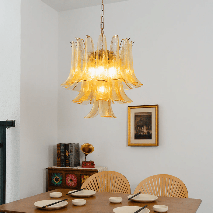 Amber Cascade Glass Chandelier Vakkerlight