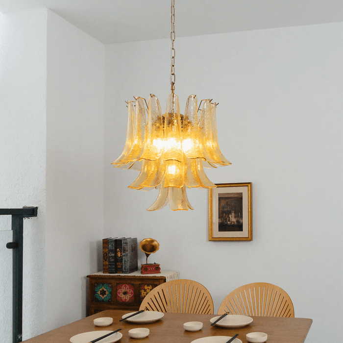 Amber Cascade Glass Chandelier Vakkerlight