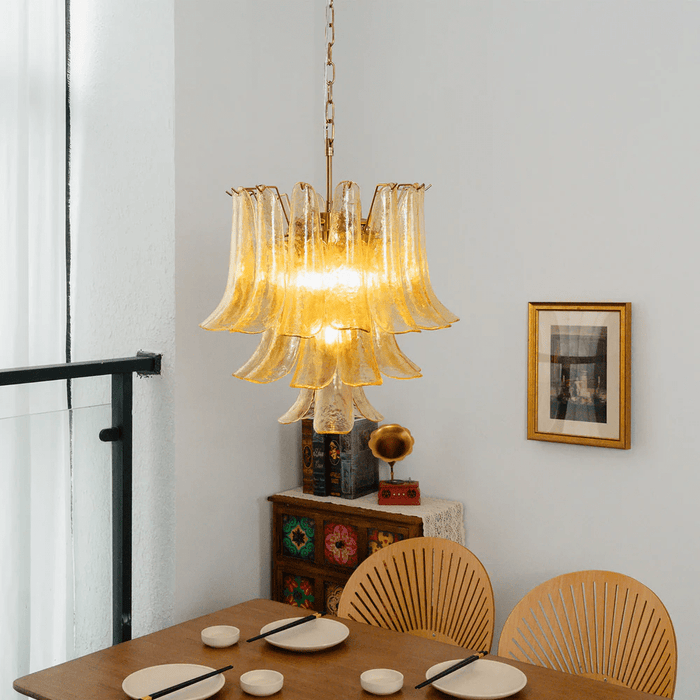 Amber Cascade Glass Chandelier Vakkerlight