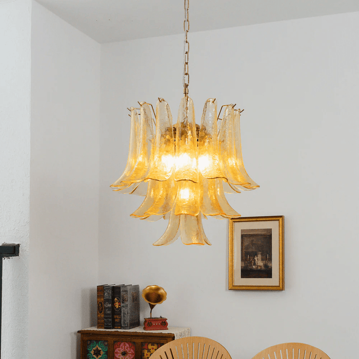 Amber Cascade Glass Chandelier Vakkerlight