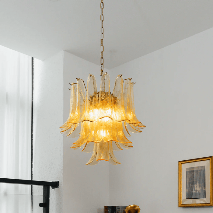 Amber Cascade Glass Chandelier Vakkerlight
