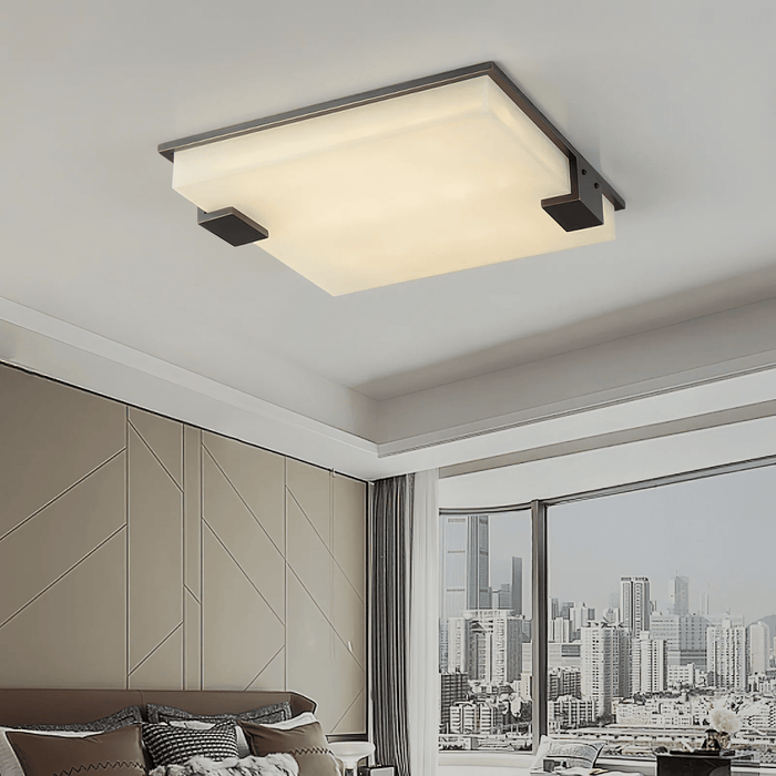 Square Alabaster Ceiling Lamp Vakkerlight