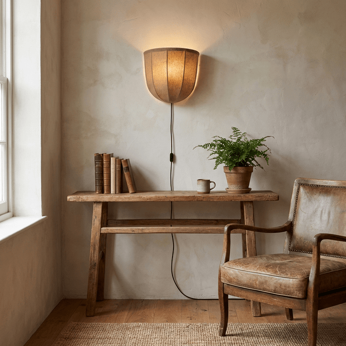Sienna Linen Plug-in Wall Sconce Vakkerlight