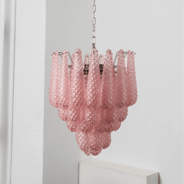 Pink Glass Droplet Chandelier Vakkerlight