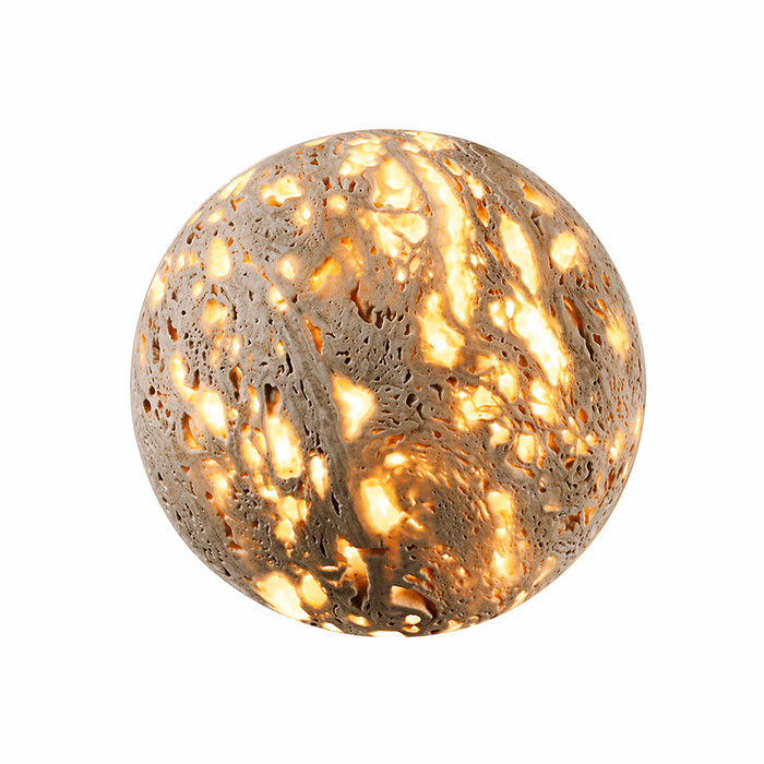Luma Vein Stone Sphere Wall Light Vakkerlight