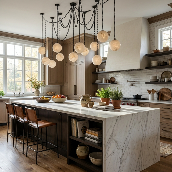 ndustrial Alabaster Orb Chain Chandelier Vakkerlight