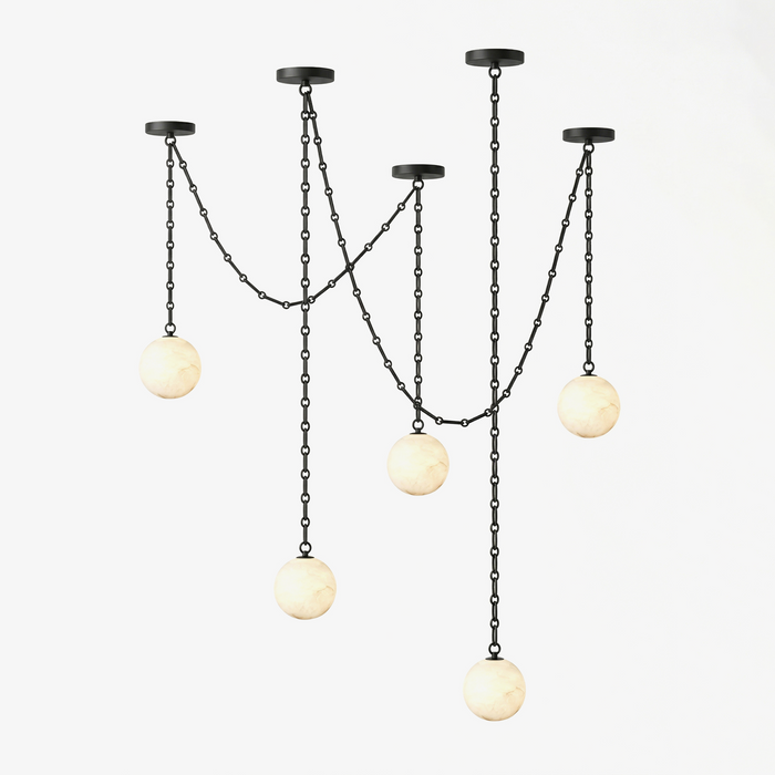 ndustrial Alabaster Orb Chain Chandelier Vakkerlight