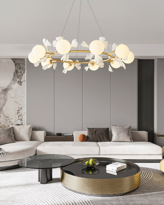 Gingko Orb Chandelier Simprolos