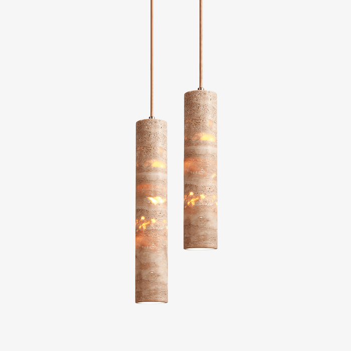 Cylindrical Travertine Pendant Light Vakkerlight