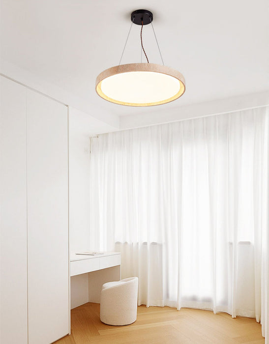 Travertine Circle Led Pendant Light Simprolos