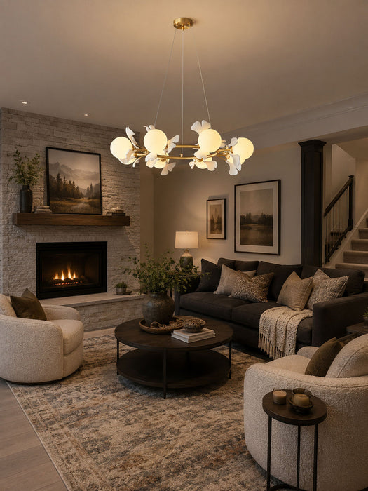 Gingko Orb Chandelier Simprolos