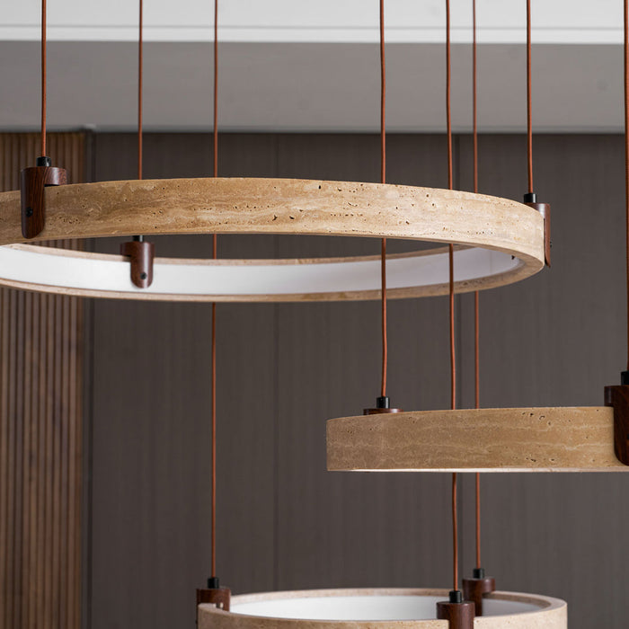 Celestial Orbit Travertine Chandelier Simprolos