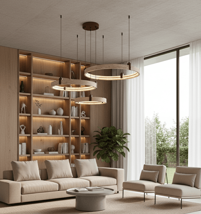 Celestial Orbit Travertine Chandelier Simprolos