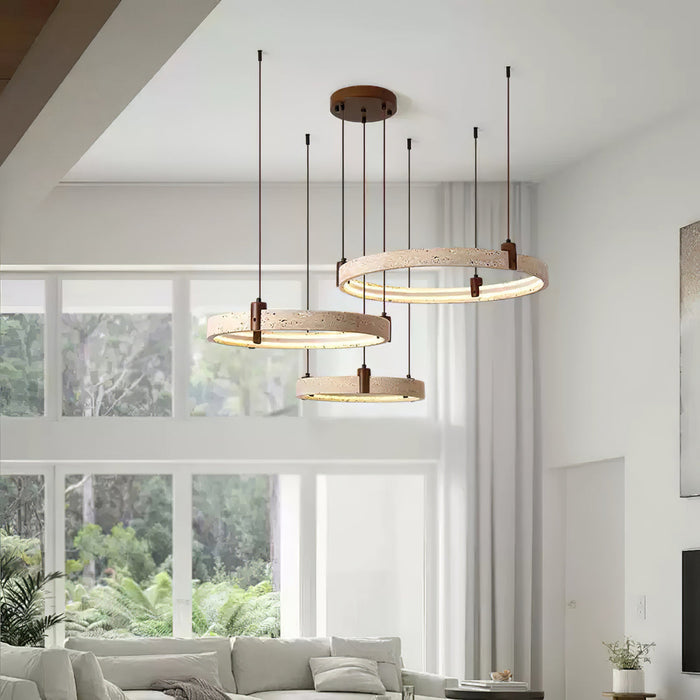 Celestial Orbit Travertine Chandelier Simprolos