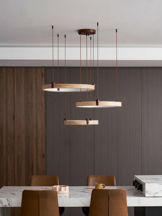 Celestial Orbit Travertine Chandelier Simprolos