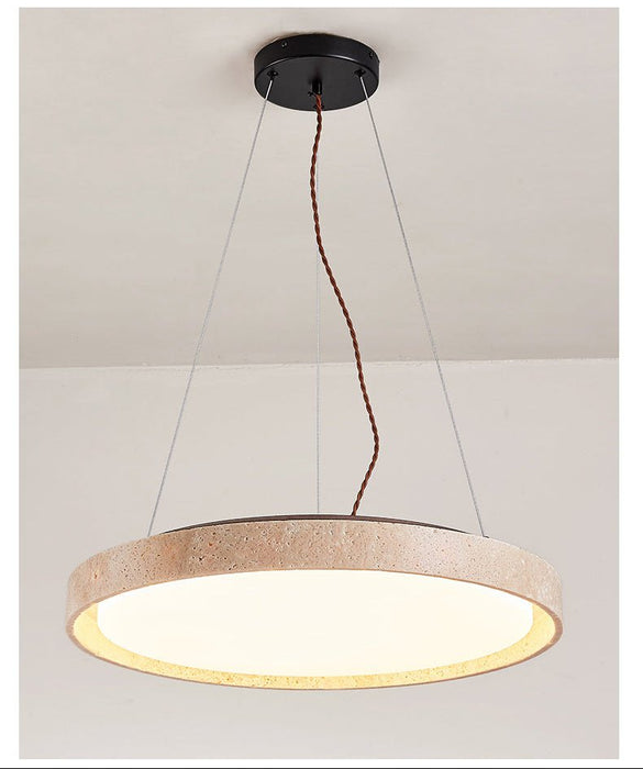 Travertine Circle Led Pendant Light Simprolos