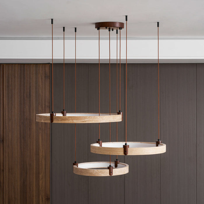 Celestial Orbit Travertine Chandelier Simprolos