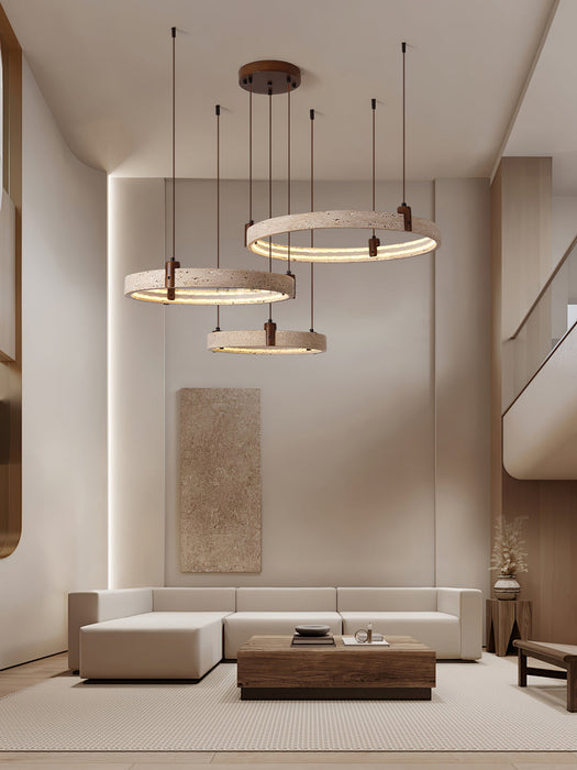 Celestial Orbit Travertine Chandelier Simprolos