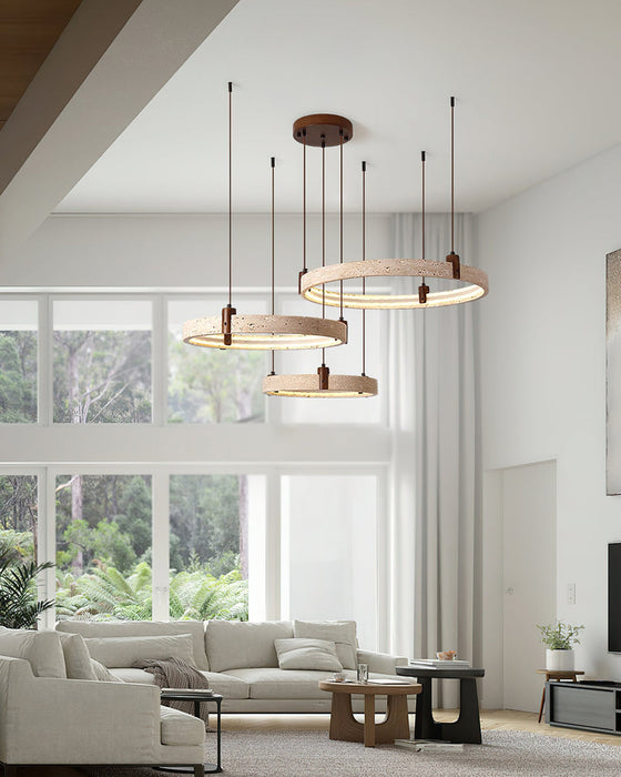 Celestial Orbit Travertine Chandelier Simprolos