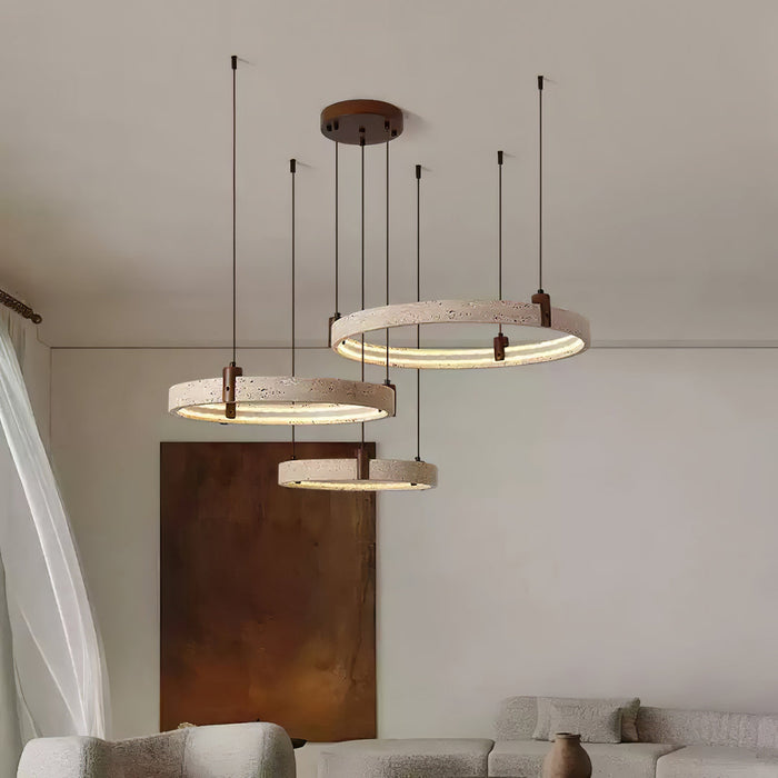 Celestial Orbit Travertine Chandelier Simprolos
