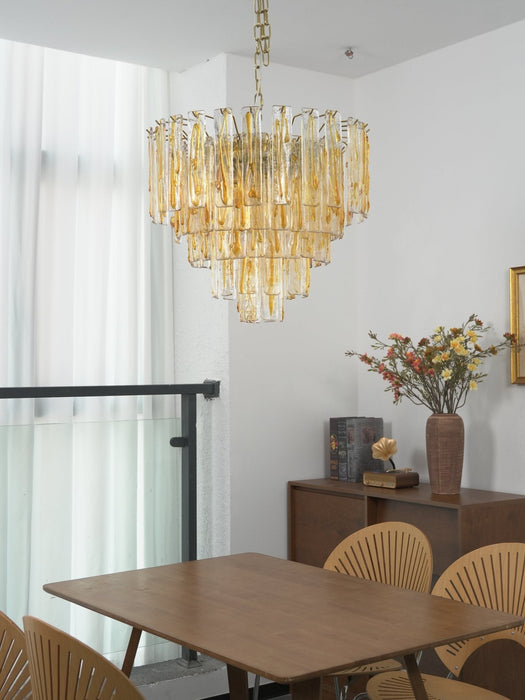 Golden Amber Glass Chandelier Vakkerlight