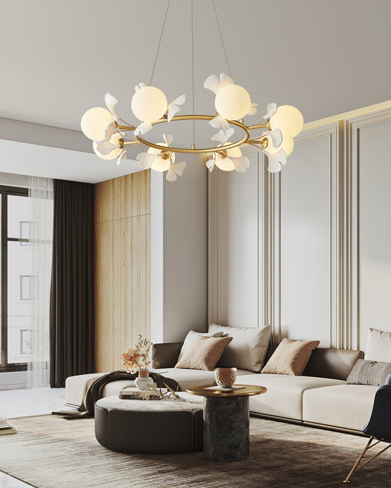 Gingko Orb Chandelier Simprolos