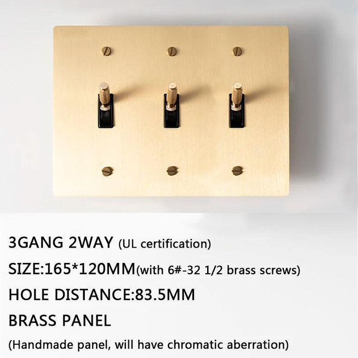 Brass Toggle Switch (3-Gang) - Simprolos