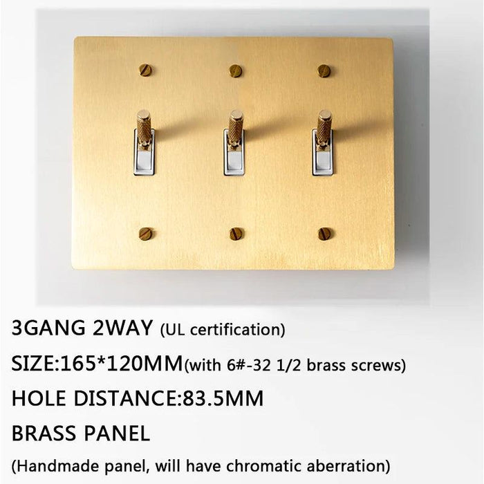 Brass Toggle Switch (3-Gang) - Simprolos