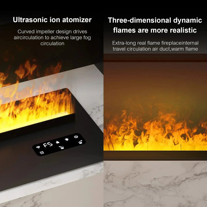 3D Atomized Fireplace Water Electric Fireplace 3D Mist Fireplace Embedded Realistic Mist Flame Remote Control APP Interior Decoration Steam Fireplace - Simprolos