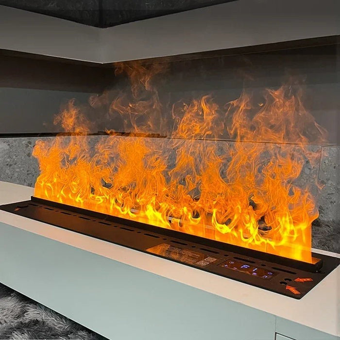 3D Atomized Fireplace Water Electric Fireplace 3D Mist Fireplace Embedded Realistic Mist Flame Remote Control APP Interior Decoration Steam Fireplace - Simprolos