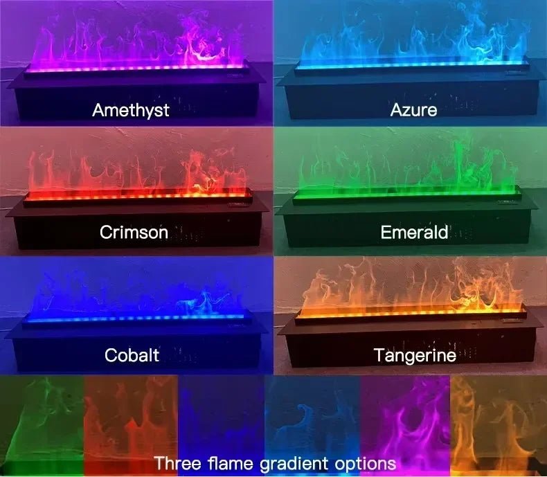 3D Atomized Fireplace Water Electric Fireplace 3D Mist Fireplace Embedded Realistic Mist Flame Remote Control APP Interior Decoration Steam Fireplace - Simprolos