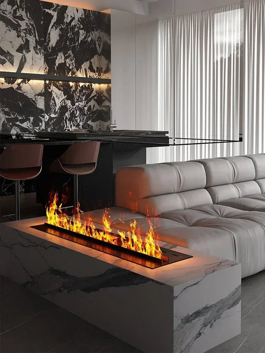 3D Atomized Fireplace Water Electric Fireplace 3D Mist Fireplace Embedded Realistic Mist Flame Remote Control APP Interior Decoration Steam Fireplace - Simprolos