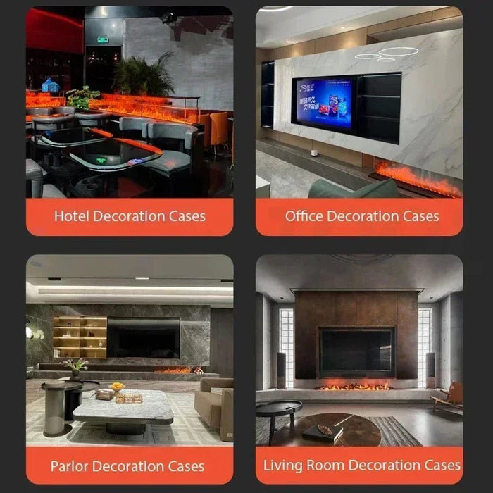 3D Atomized Fireplace Water Electric Fireplace 3D Mist Fireplace Embedded Realistic Mist Flame Remote Control APP Interior Decoration Steam Fireplace - Simprolos