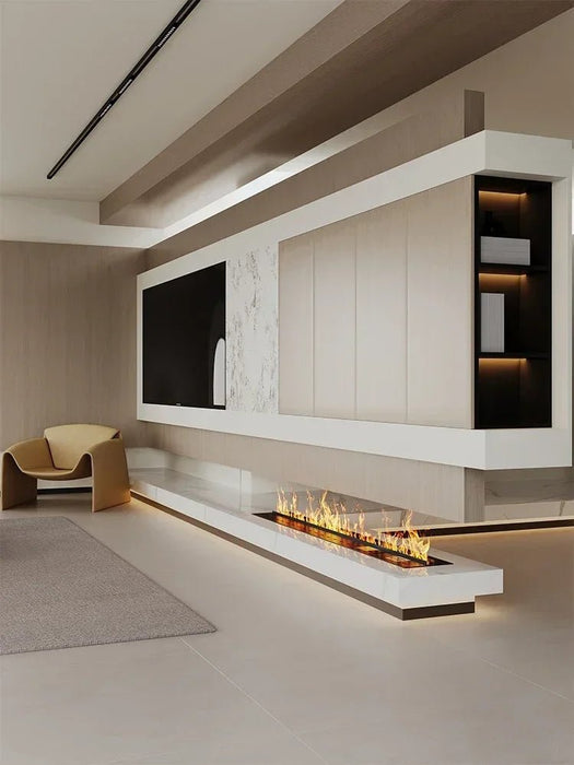 3D Atomized Fireplace Water Electric Fireplace 3D Mist Fireplace Embedded Realistic Mist Flame Remote Control APP Interior Decoration Steam Fireplace - Simprolos