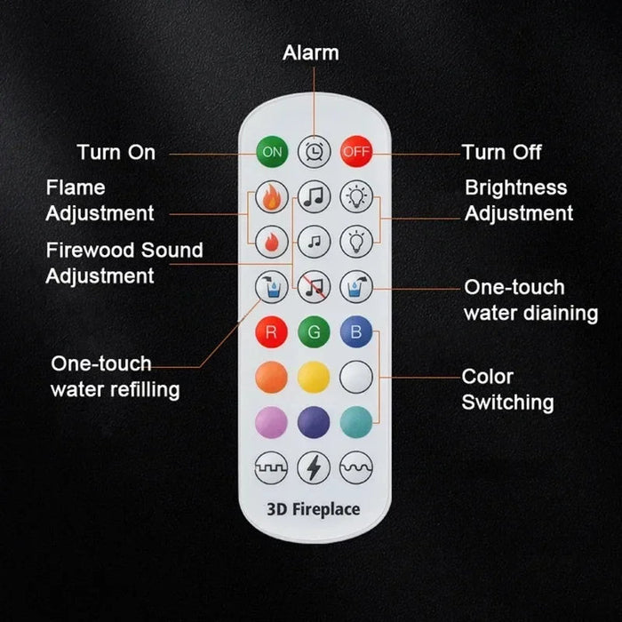 3D Atomized Fireplace Water Electric Fireplace 3D Mist Fireplace Embedded Realistic Mist Flame Remote Control APP Interior Decoration Steam Fireplace - Simprolos