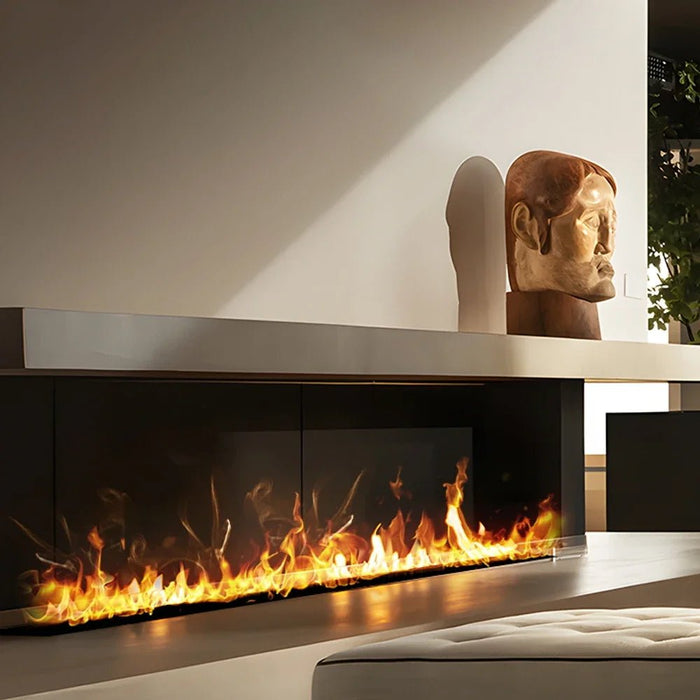 3D Atomized Fireplace Water Electric Fireplace 3D Mist Fireplace Embedded Realistic Mist Flame Remote Control APP Interior Decoration Steam Fireplace - Simprolos