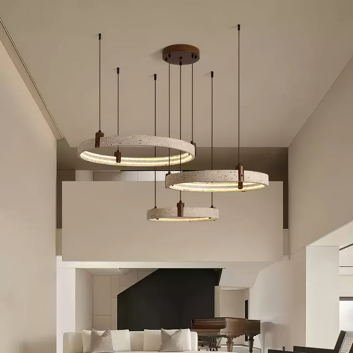 Celestial Orbit Travertine Chandelier Simprolos