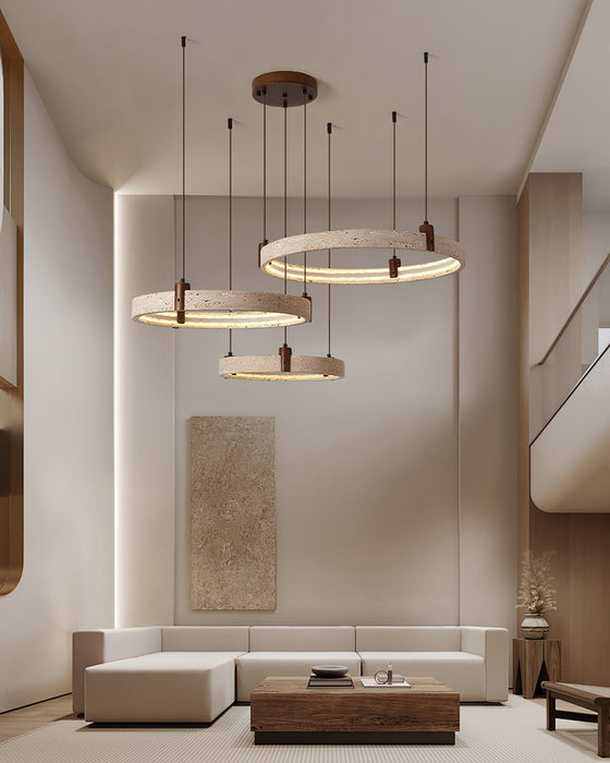 Celestial Orbit Travertine Chandelier Simprolos