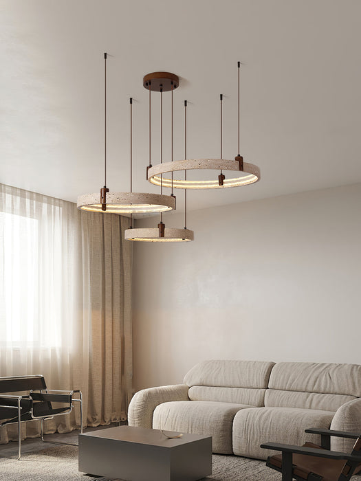 Celestial Orbit Travertine Chandelier Simprolos