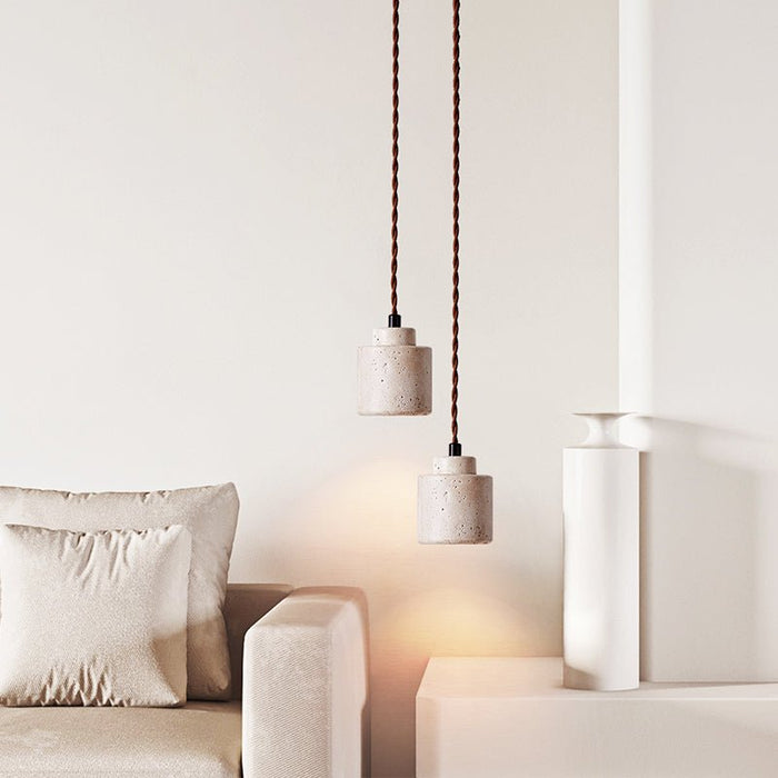 Elemental Travertine Mini Pendant Lamp Vakkerlight