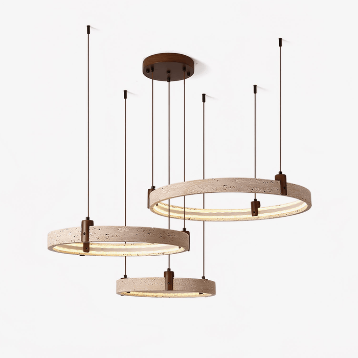 Celestial Orbit Travertine Chandelier Simprolos