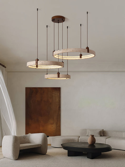 Celestial Orbit Travertine Chandelier Simprolos