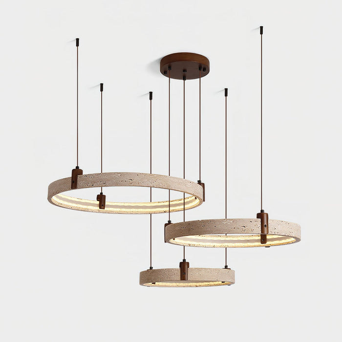Celestial Orbit Travertine Chandelier Simprolos
