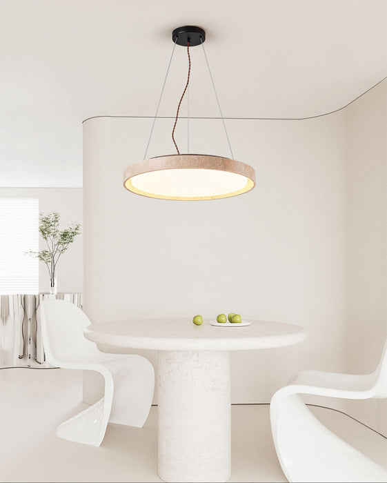 Travertine Circle Led Pendant Light Simprolos