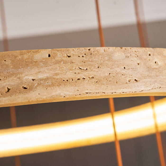 Celestial Orbit Travertine Chandelier Simprolos