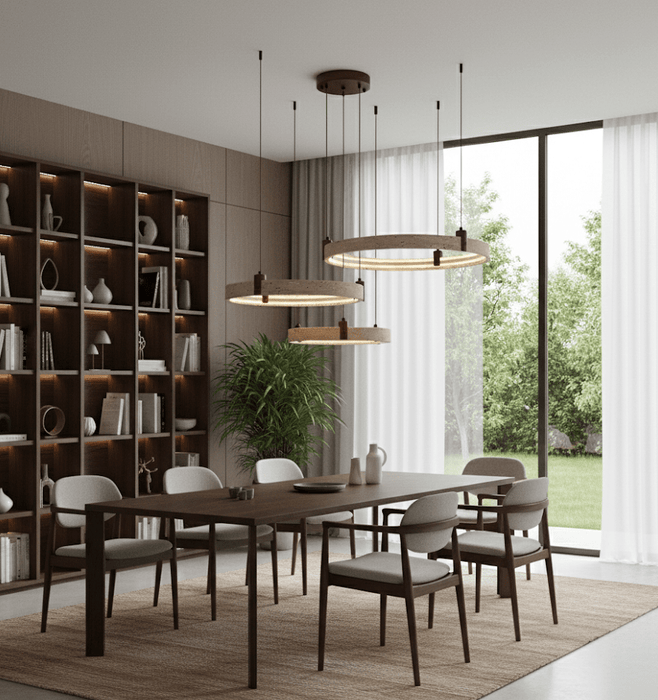 Celestial Orbit Travertine Chandelier Simprolos