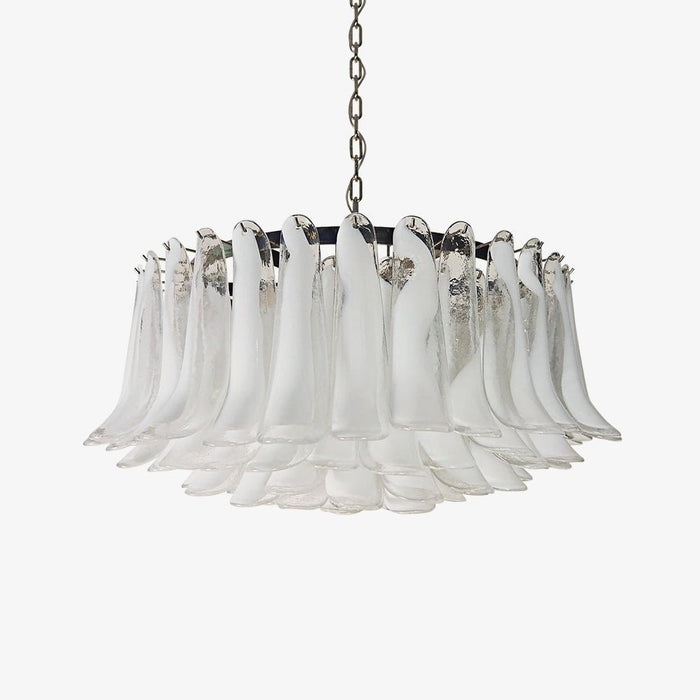 Petals White Glass Chandelier Vakkerlight