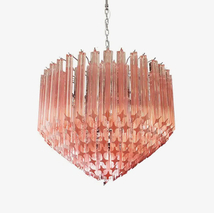 Prism Pink Glass Chandelier Vakkerlight