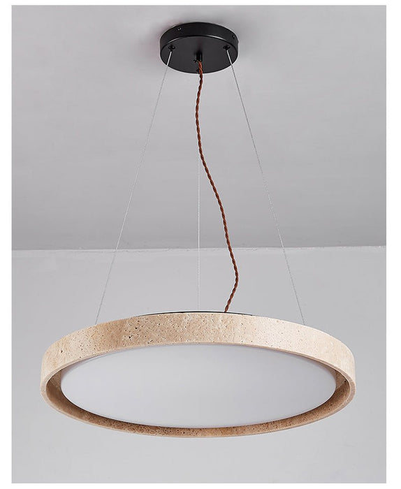 Travertine Circle Led Pendant Light Simprolos